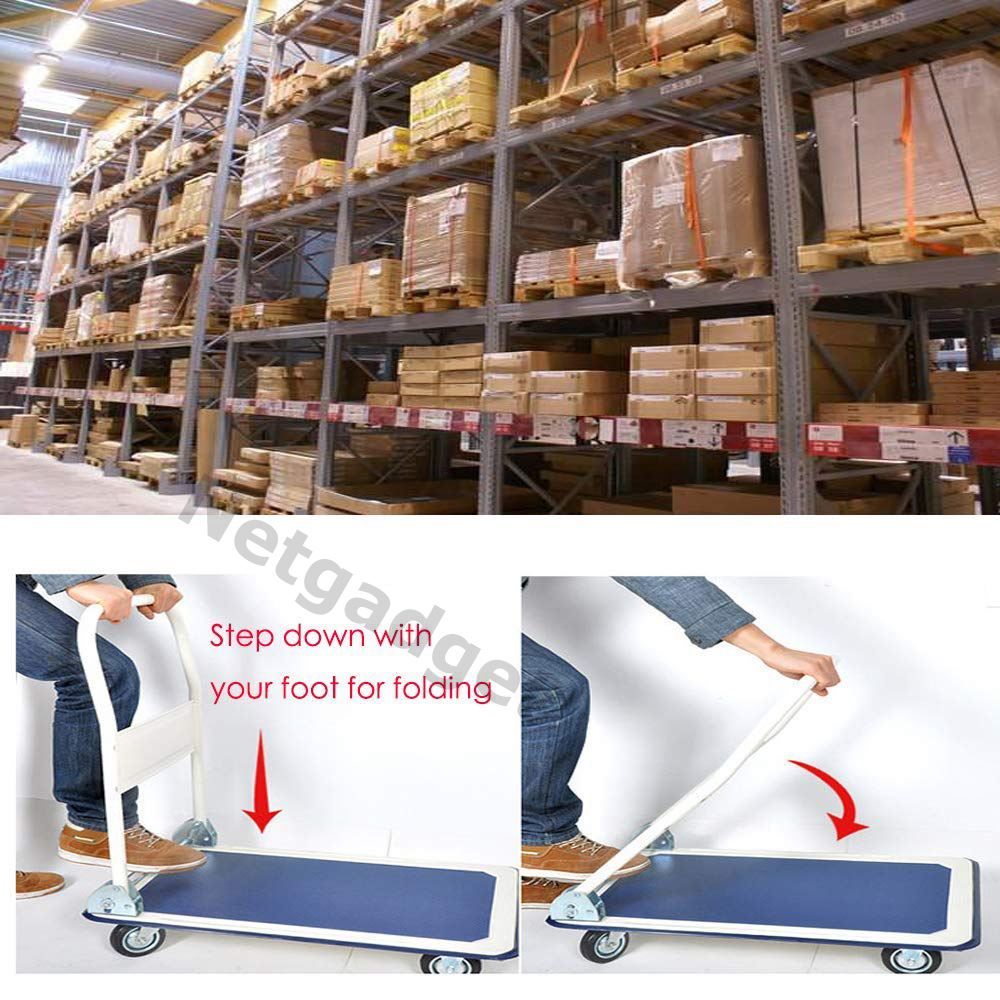 Carrelli di trasporto: Blauer Plattformwagen - Trolley 150Kg – Nuovo e nell'imballaggio originale da Yverdon-les-Bains venduto da Netgadget 4