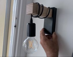 Schöne Wandlampe Holz Schwarz Industrie-Look, 2023 Edition