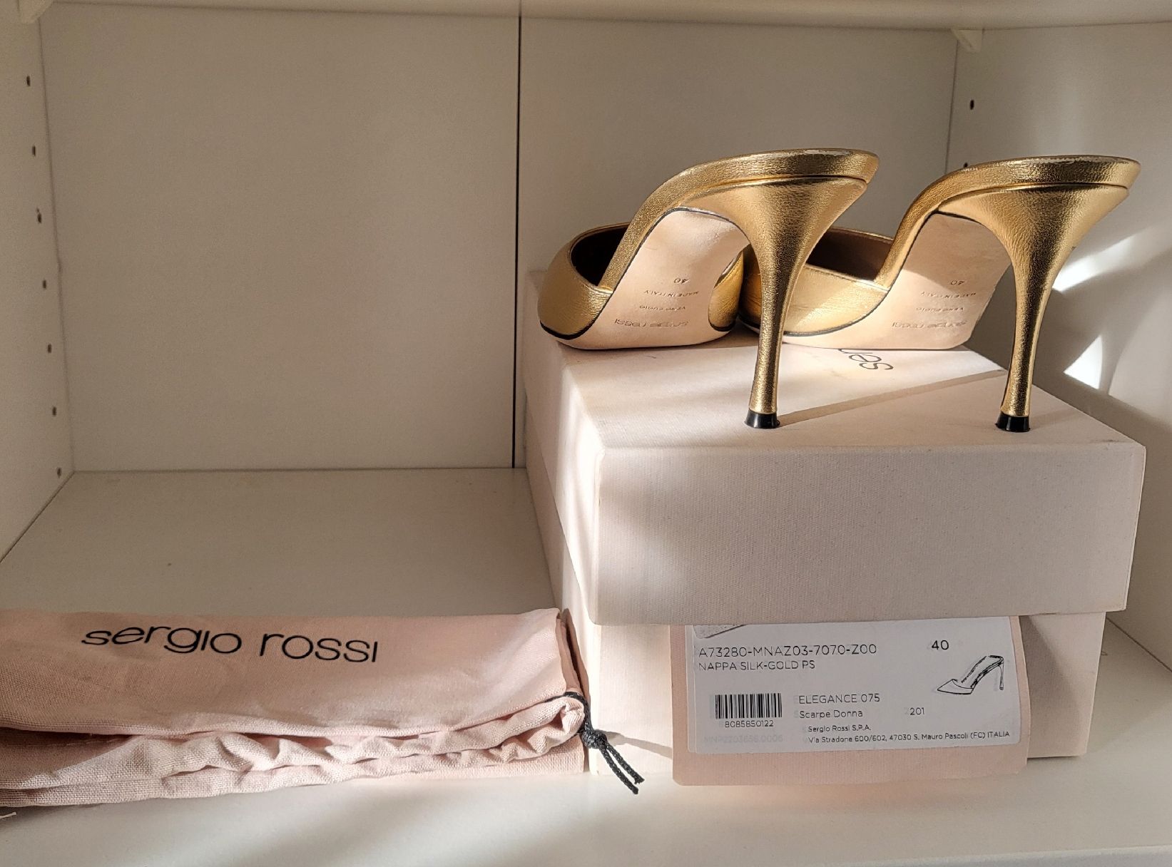 Sergio Rossi Scarpe da donna: Sergio Rossi Gold Leather Mules Size 40 – Usato da Sarmenstorf venduto da zuz_q5kq 2