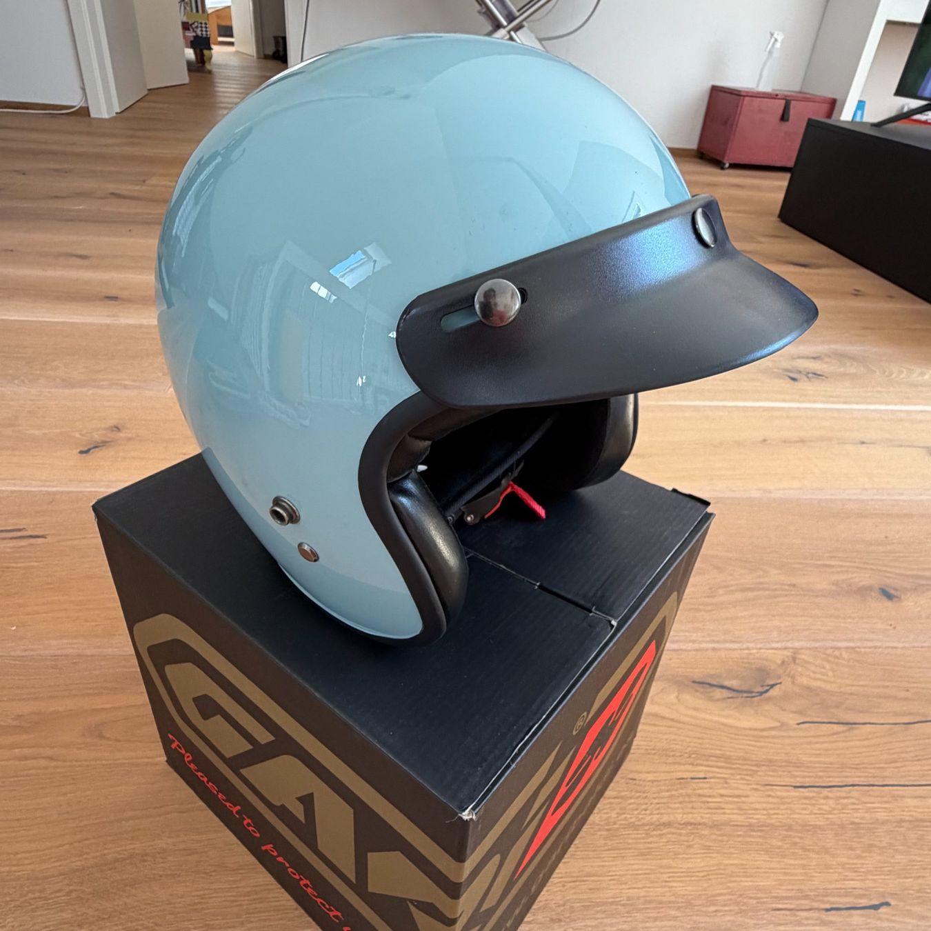 Helme & Visiere: Motorradhelm Garibaldi Retro Grösse L Hellblau neu – Neu und originalverpackt aus Walde AG von Flumsi66
