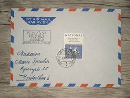 TR16 Enveloppe  + Timbre Suisse 1958