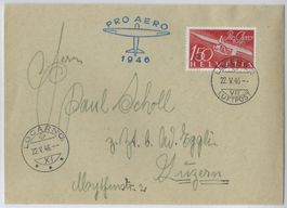 1946 Flug SF 46.12c Pro Aero-Flug Luzern-Locarno am 22.V.46