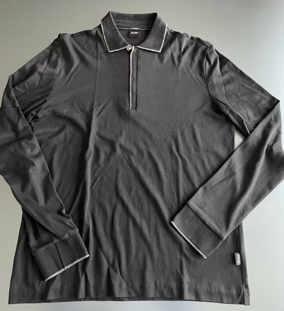 Hugo Boss Herren Poloshirt Langarm, Gr. M, Schwarz Top!