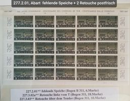 Nr. 277.2.01, fehlende Speiche und 2 ver Retouche postfrisch