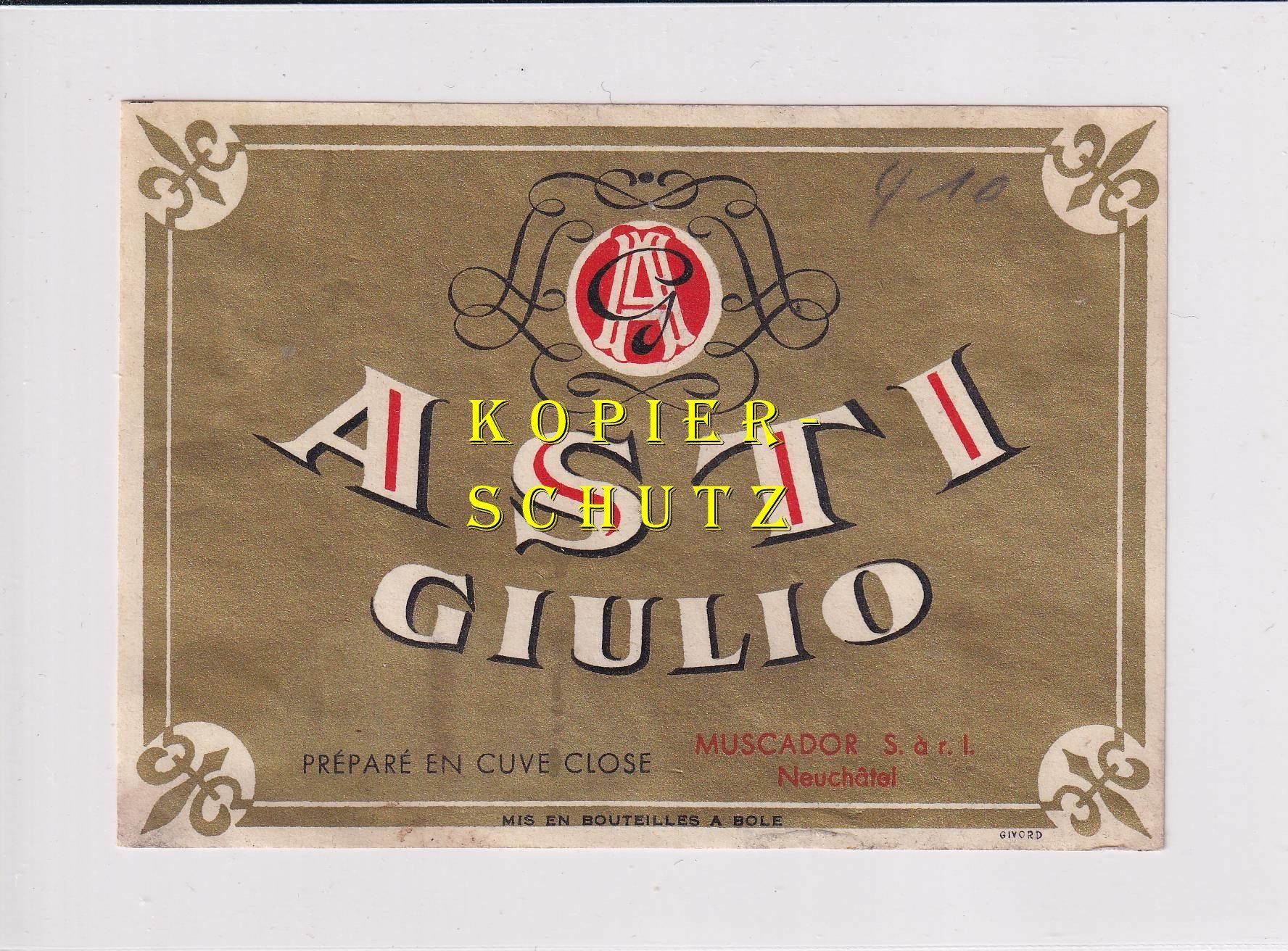 Papier: Etikette - Asti Giulio /bd – D'occasion à Hombrechtikon par Rudolf07
