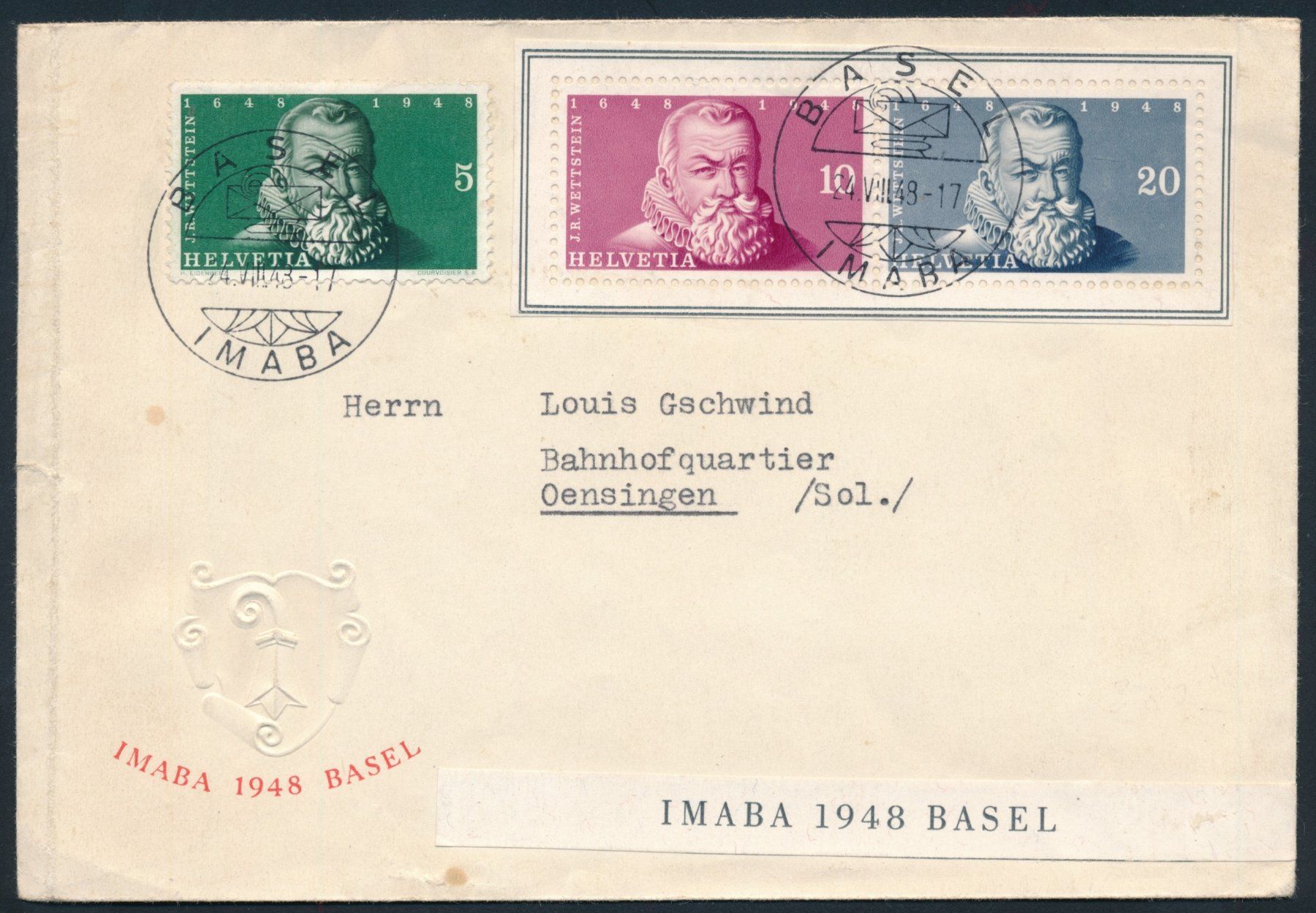 Tutti i francobolli: INABA 1948 Basel – Usato da Bonau venduto da Profila3
