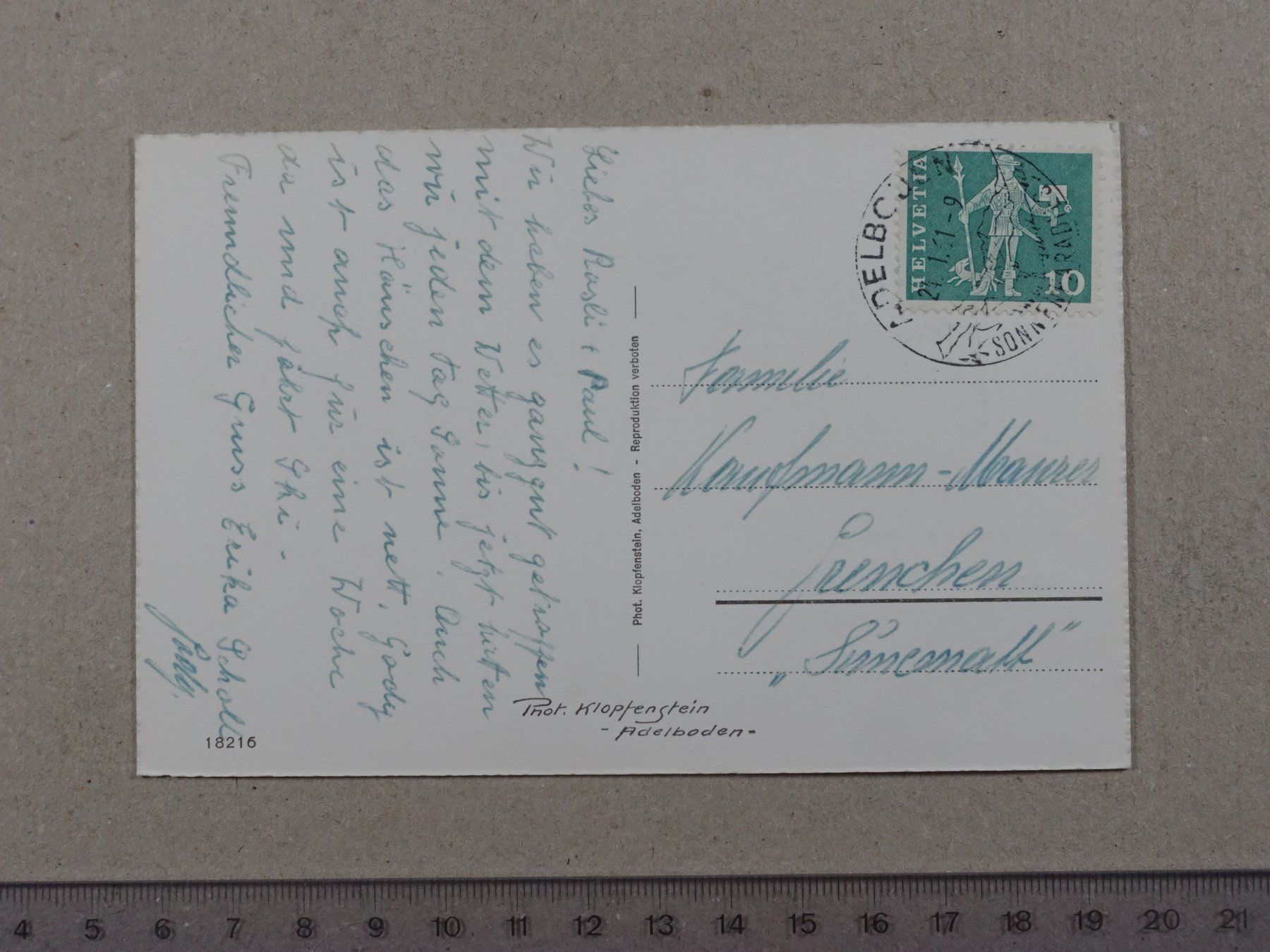Cartoline postali: Adelboden, 1961, Winter, Ski – Usato da Lenzburg venduto da fh1 1