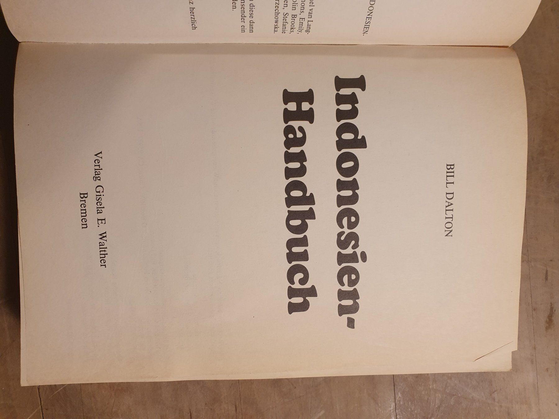Libri: Indonesien Handbuch Bill Dalton Gisela E. Walther – Usato da Zürich venduto da loosebone 1