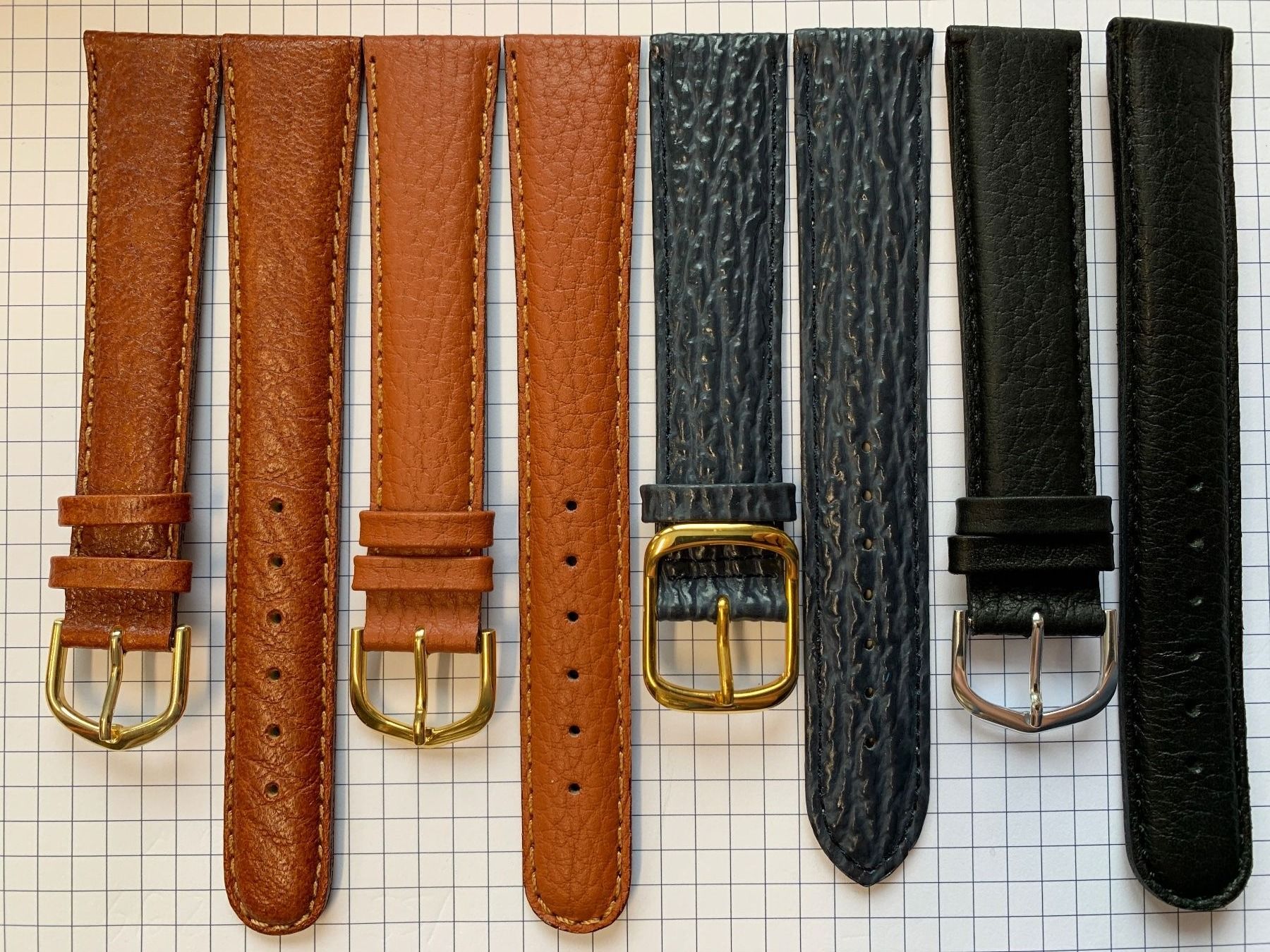 Bracciali & Braccialetti: 4 Stück 20mm Uhrenarmband Leder, extra lang – Nuovo (secondo la descrizione) da Courlevon venduto da Poleposition 1