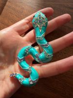 Brosche/Anhänger  Schlangenkopf Türkis mit  Strass