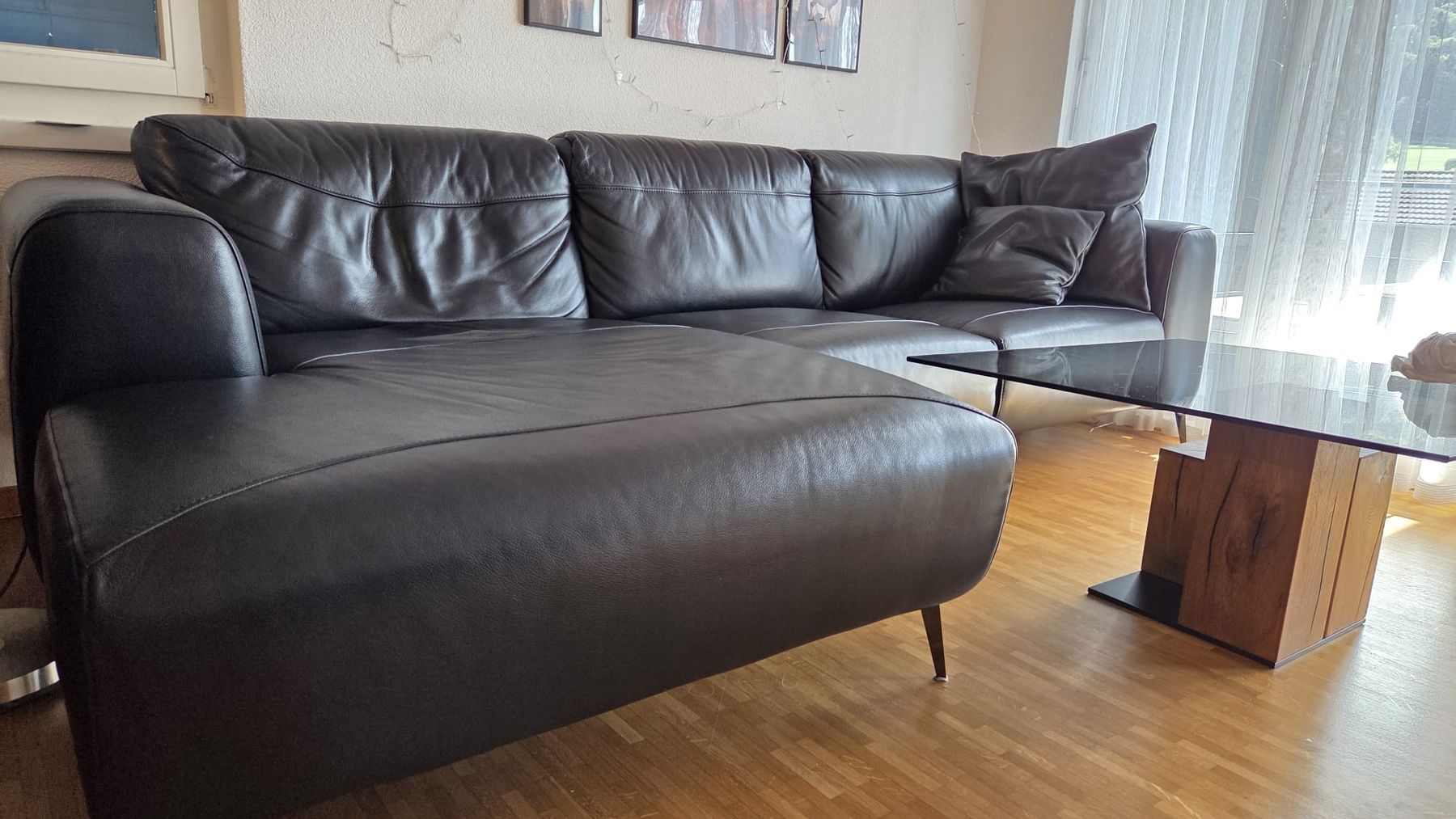 Divani: Sofa Milano Echtleder schwarz – Usato da Guntershausen venduto da TSV94 2