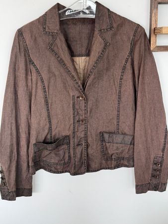 Braune Leinenjacke, Grösse 38, Ambiente, wie neu