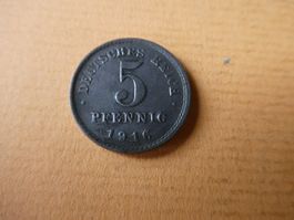 Dt. Reich 1916 D,  5 Pfennig