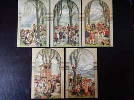 Bundesfeierkarten 1918 -  20 bis 24 - Serie -