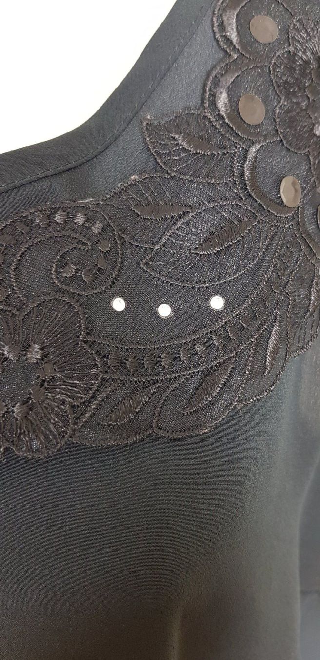 Tops: Top, schwarz, Spitze, Glitzer, Polyester, Gr. 50 – Neu (gemäss Beschreibung) aus Uster von Astral 3