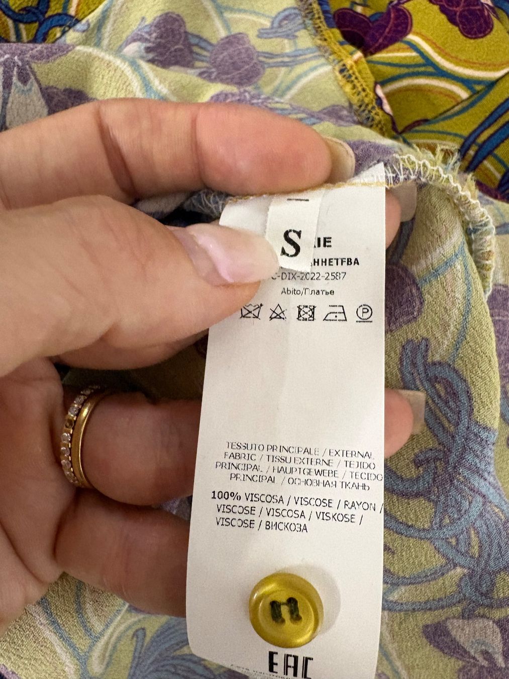 Vestiti: Dixie Maxikleid S mit Print grün blau langarm Kleid – Nuovo (secondo la descrizione) da Regensdorf venduto da secondchancefashion 5