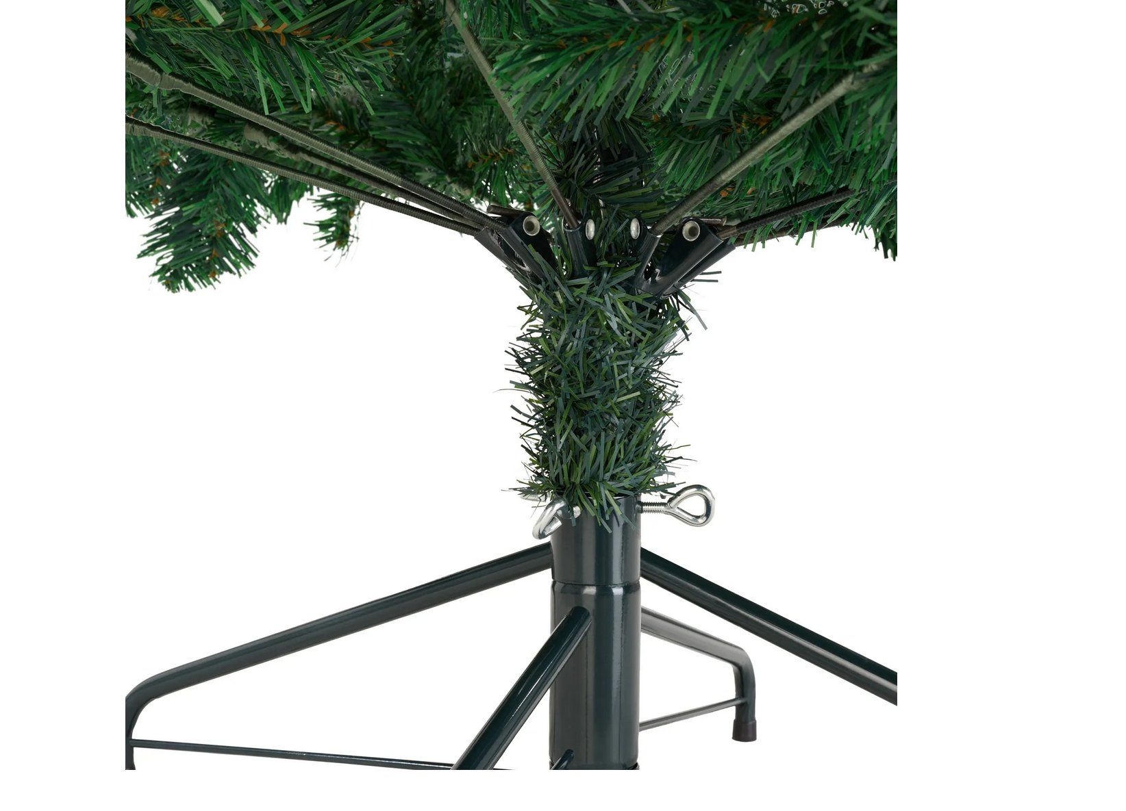 Kreuz-Weihnachtsbaum 1,62 M – Künstlicher, Faltbarer Baum Mit LED-Beleuchtung, Seidenschal & Rattanring