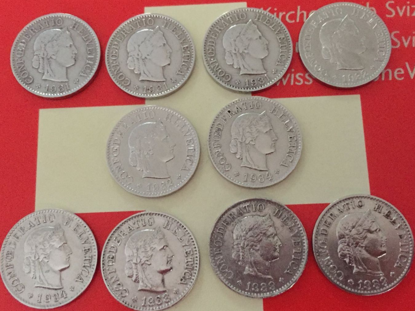 Tutti le monete: 5 Rappen - LOT 1931-1939 – Usato da Elsau venduto da herbybay