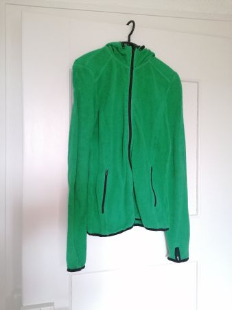 Hessnatur Fleece Jacke Bio-Baumwolle grün 36