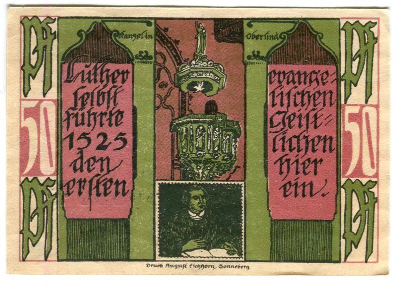 Banconote: Notgeld "50 Pfennig. Oberlind 1921" – Usato da Basel venduto da Butsch5