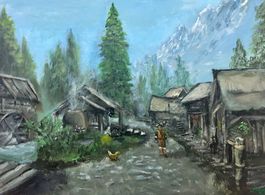 Riverwood (Skyrim) Gemälde 30x40cm