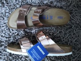 Birkenstock, Arizona, Gr. 41, Leder, metallic copper, NEU