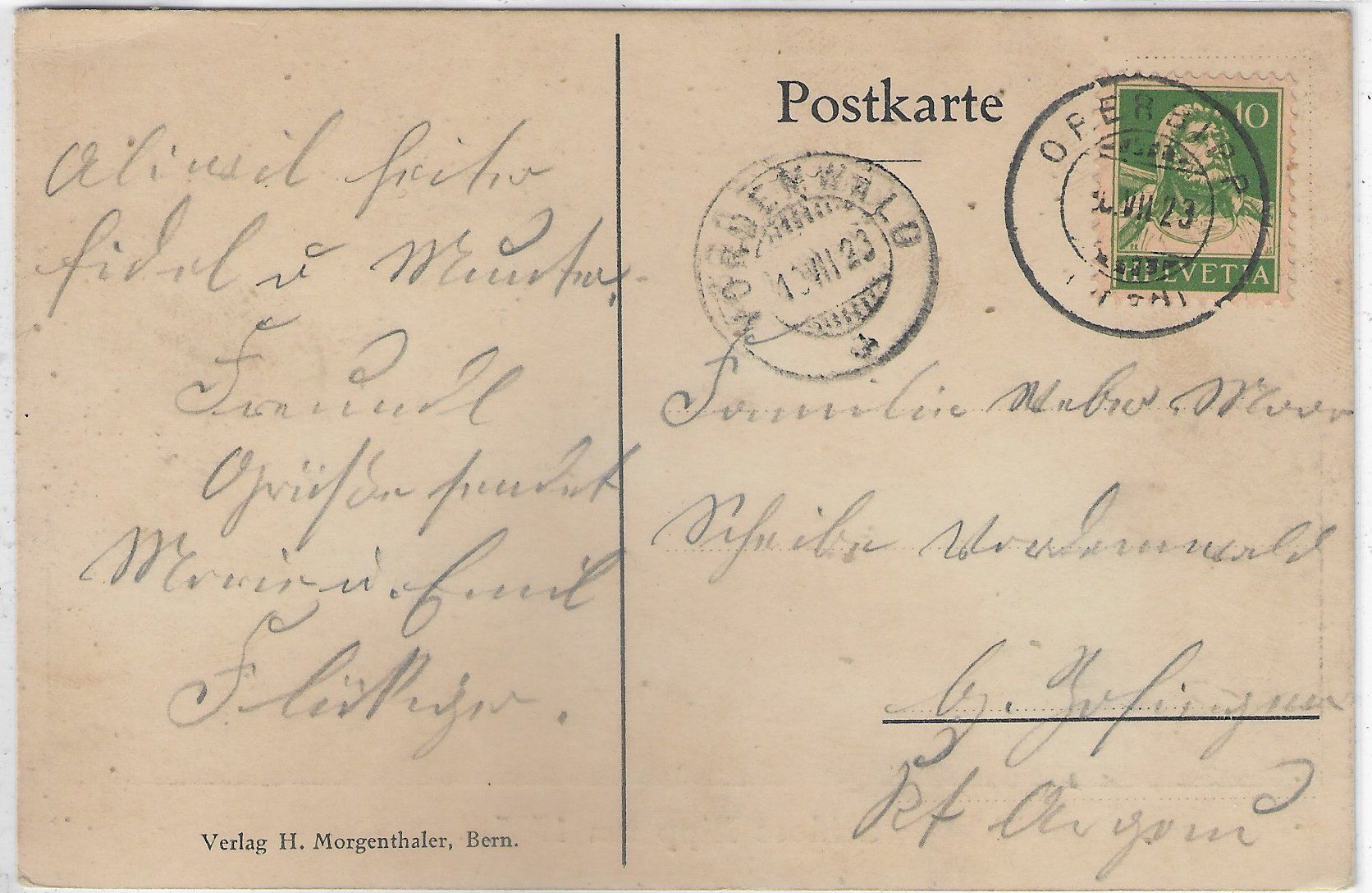 Cartes postales: Schloss Bipp um 1785 – Défectueux à Ettingen par Kartenplanet 1