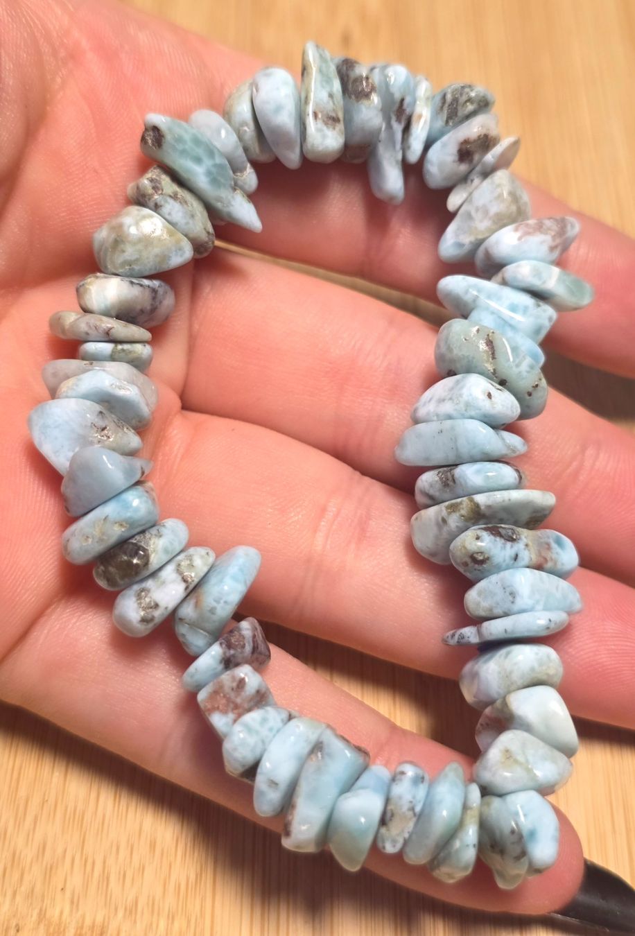 Minerali & Pietre curative: Larimar Splitterarmband A – Nuovo e nell'imballaggio originale da Matzingen venduto da Shay_Crystalz 1