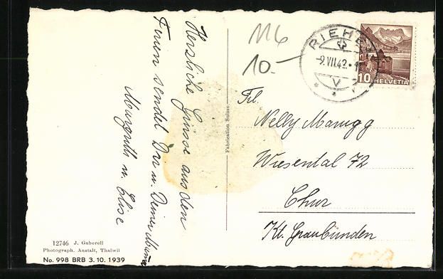 Cartoline postali: St. Chrischona, Brüderhaus mit Garten – Usato da Berlin venduto da bartko-reher 1