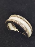 Vintage 925er Silberring mit Zirkonia und weiße Onyx 8,6gr