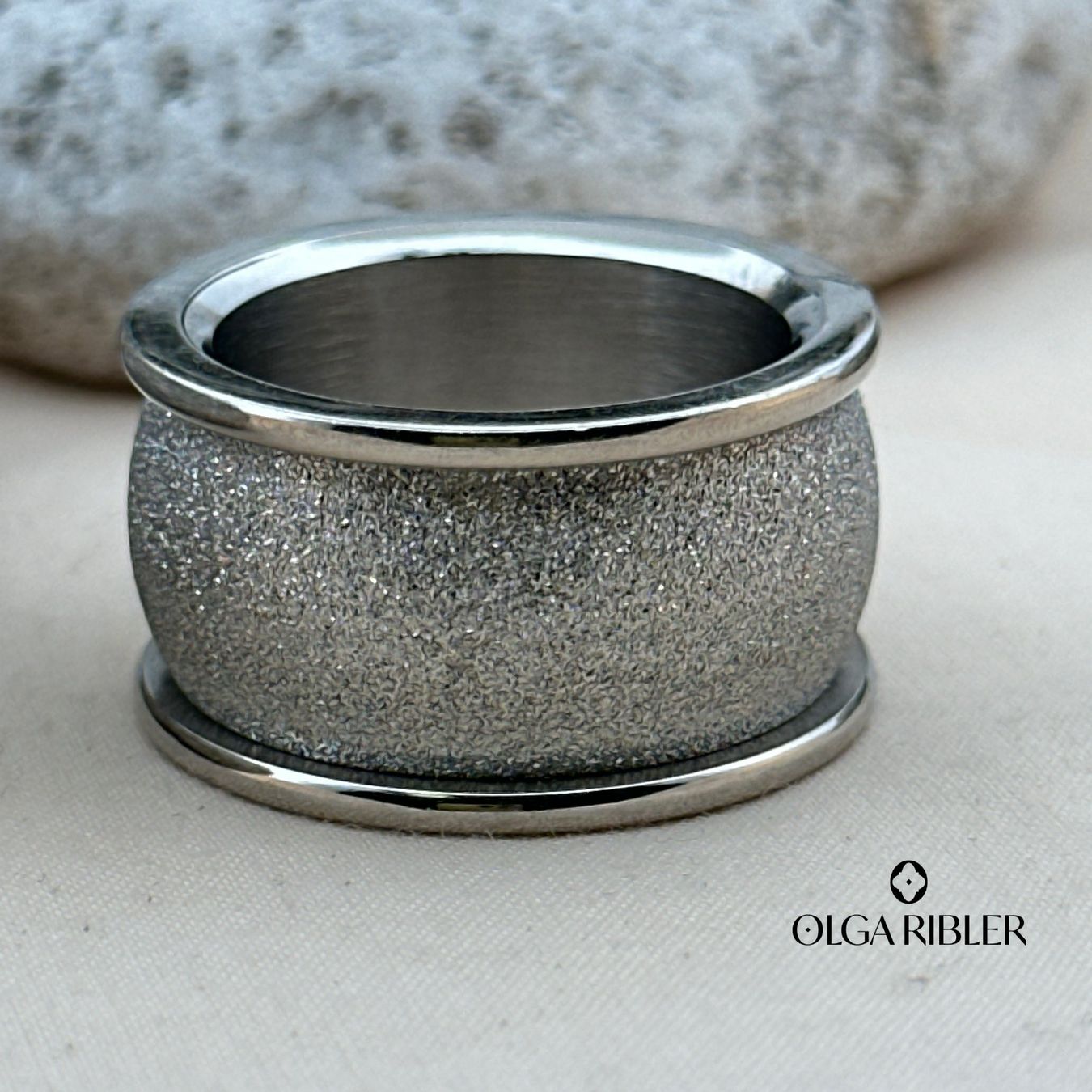 Olga Ribler Bagues: Edelstahl Statement  Ring Grösse 60 – Neuf (Voir description) à Luzern par Schmuckoutlet