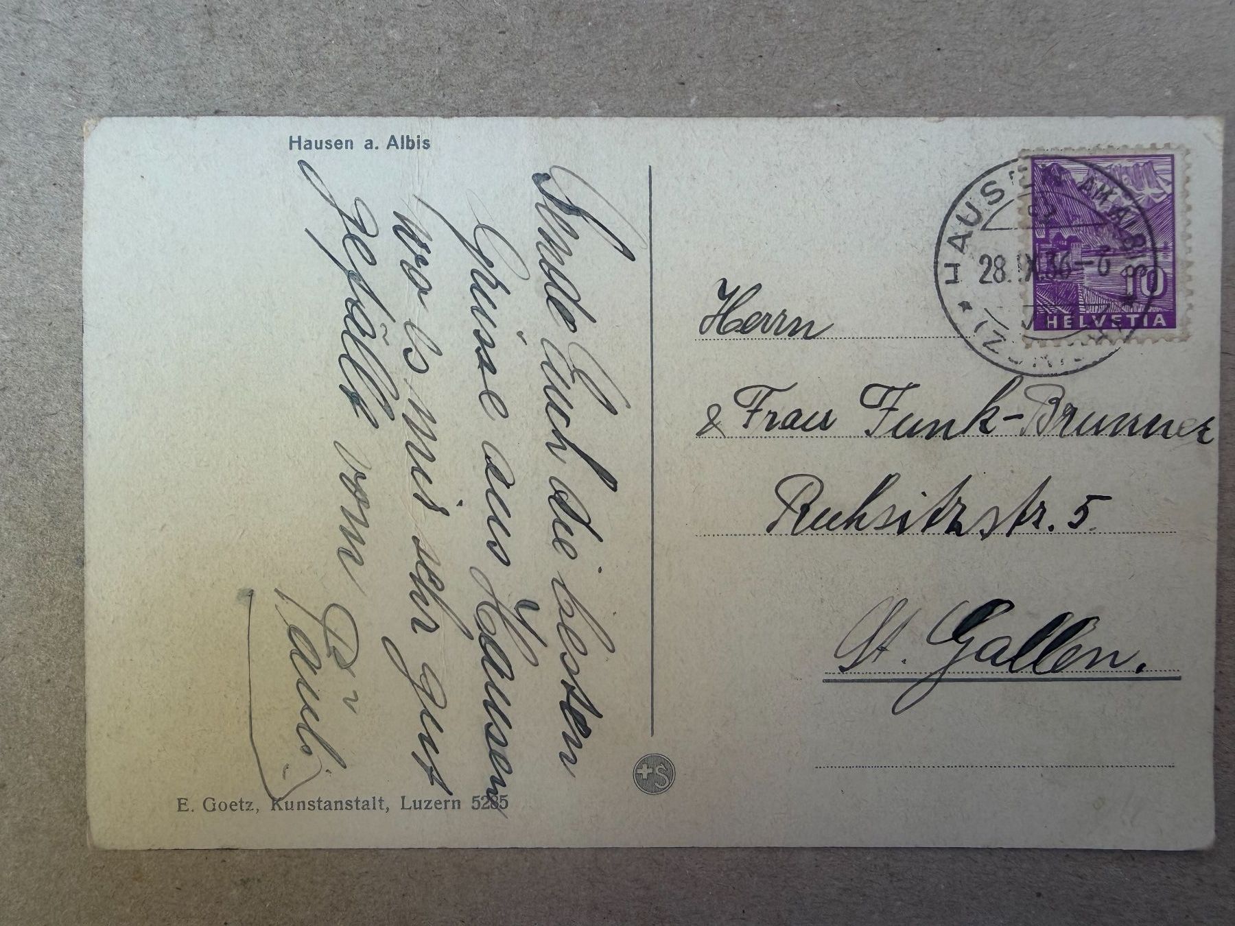 Cartoline postali: HAUSEN am Albis - Ansichtskarte – Usato da Tegerfelden venduto da siebenmacky 1