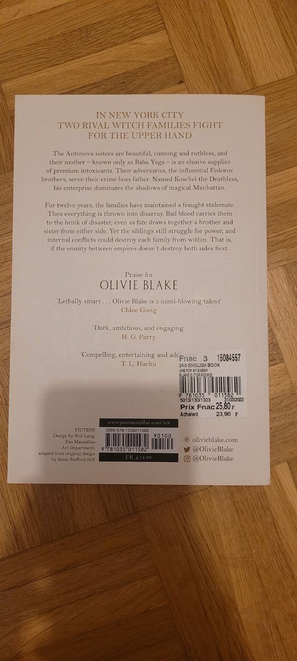 Libri: One for my enemy, by Olivia Blake – Usato da Lausanne venduto da mar_82hp 1
