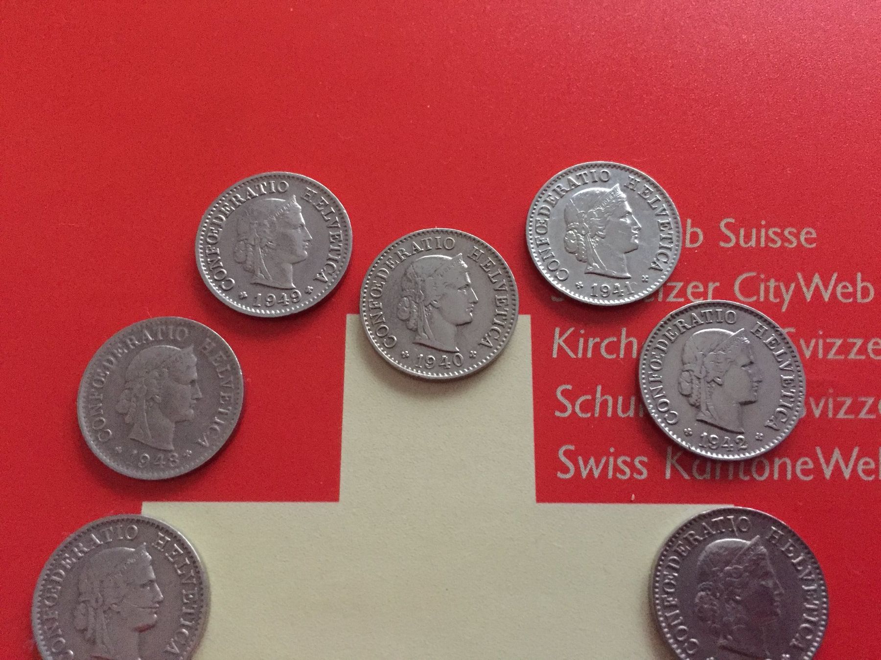 Tutti le monete: 5 Rappen 1940 - 1949 komplett – Usato da Elsau venduto da herbybay 1