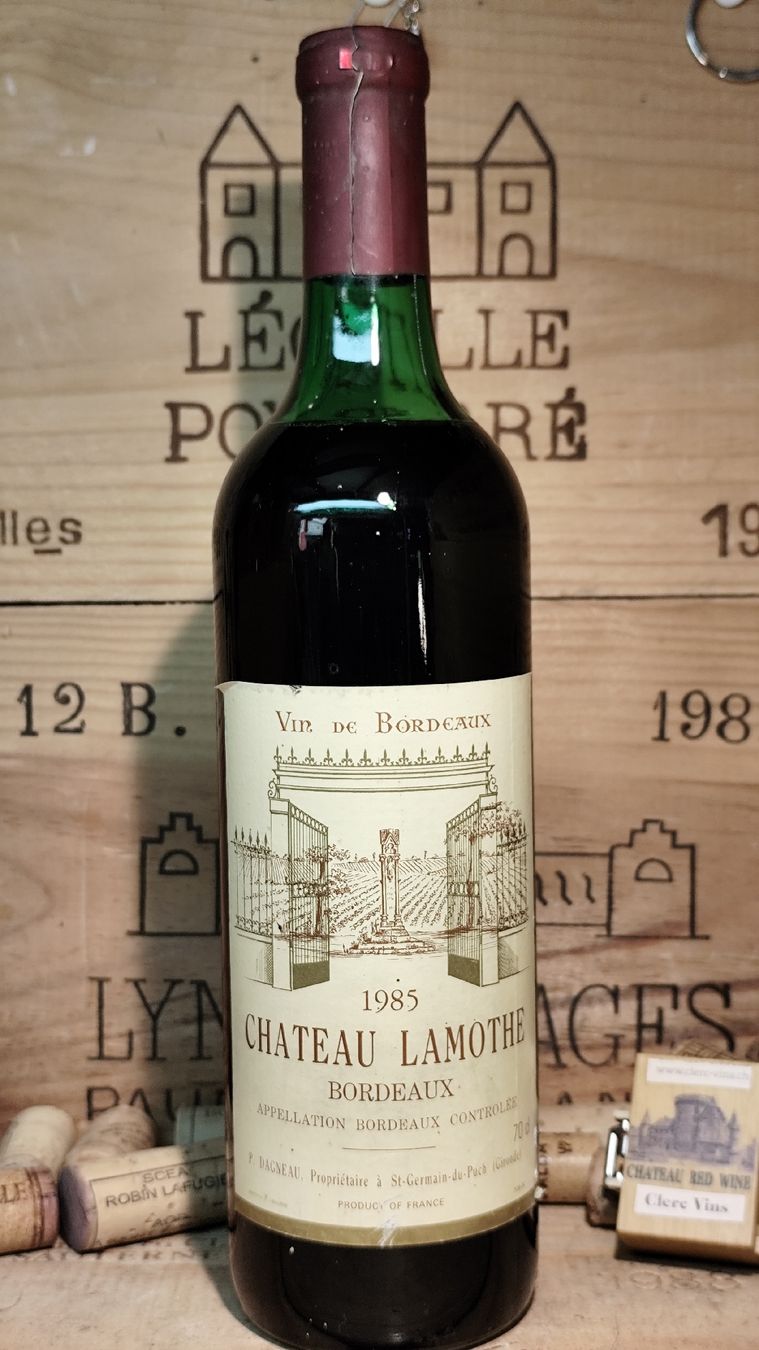 Vino: 1985 Chateau Lamothe Bordeaux – Nuovo e nell'imballaggio originale da Büsserach venduto da Vintage-vins 4