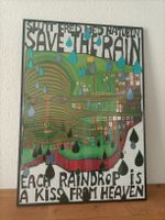 Original 1983 Hundertwasser "Save the Rain" Kunstdruck 