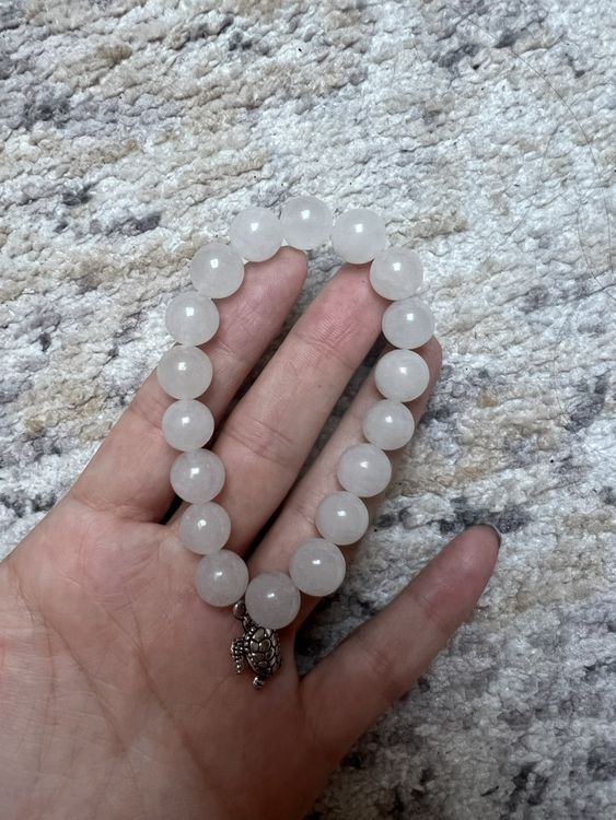 15 Stück Natursteinperlen Weiße Jade – 5x10 Mm, Flach, Großes Loch 4 Mm, Für Armband & Halskette DIY
