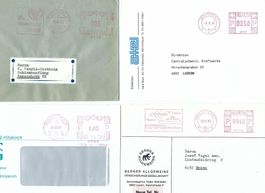 8 Belege mit Freistempel ay