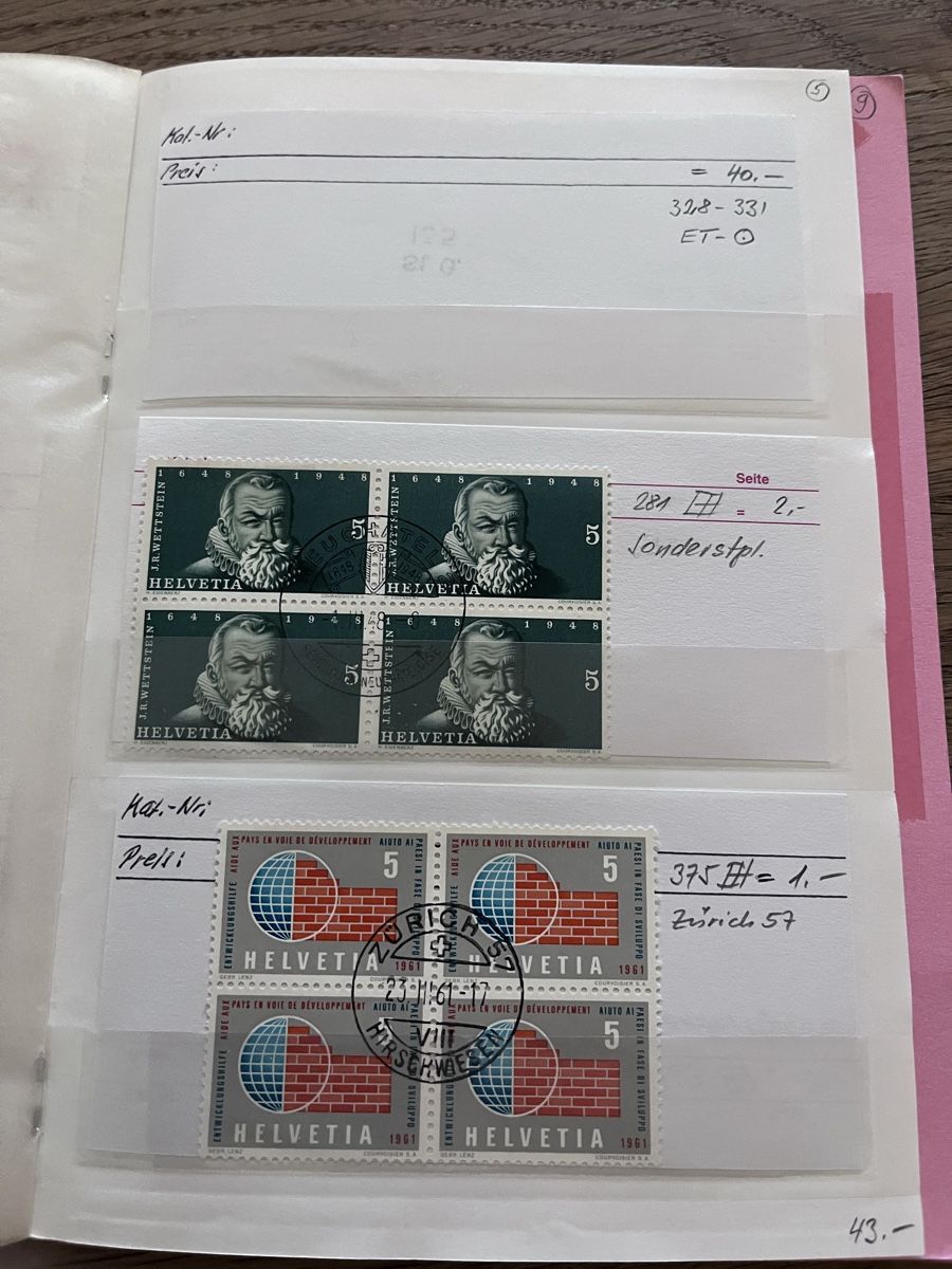 Tutti i francobolli: Briefmarken Auswahlheft Viererblocks CH – Usato da Römerswil LU venduto da manuscha_ 5