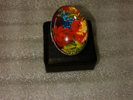 RING EDELSTHAL,,MIT BLUMEN,,,GLANZIG