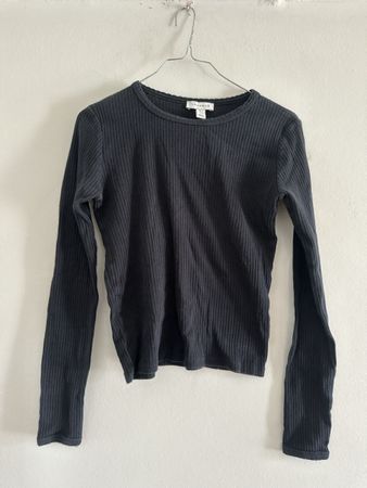Topshop haut à manches longues côtelé gris taille S