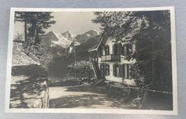 antike Postkarte Interlaken-Beatenberg Rest. Luegibrückli