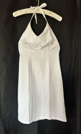 H&M Dress white embroidered halter neck size 36