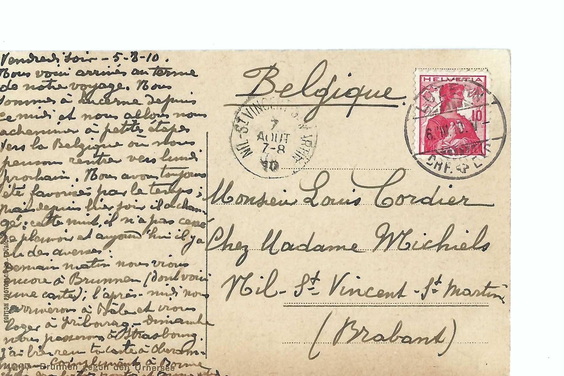 Cartoline postali: Vierwaldstättersee, Brunnen 1910 – Usato da Thun venduto da 44wart 1