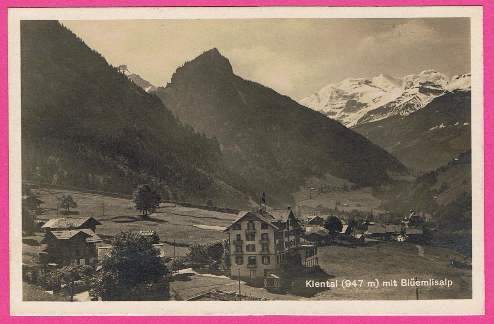Cartoline postali: Kiental mit Blüemlisalp gel 1930 – Usato da Einsiedeln venduto da dillie