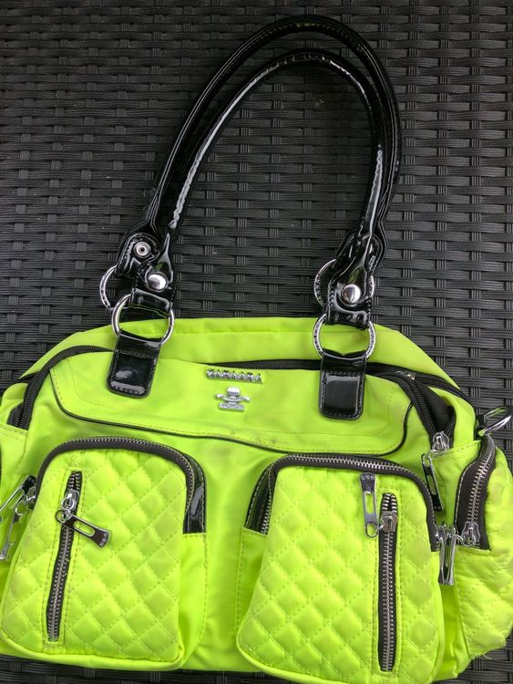 Schultertasche knallgrün-schwarz/Gabaara Fashion (Usato) a