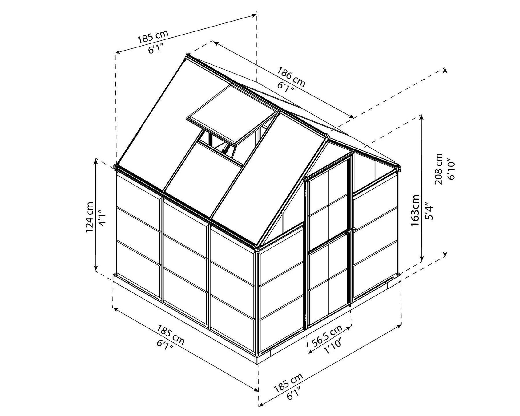 Gartenhäuser & Gewächshäuser: Gewächshaus Hybrid 2 x 2 – Neu und originalverpackt aus Erlinsbach von Home-World 6