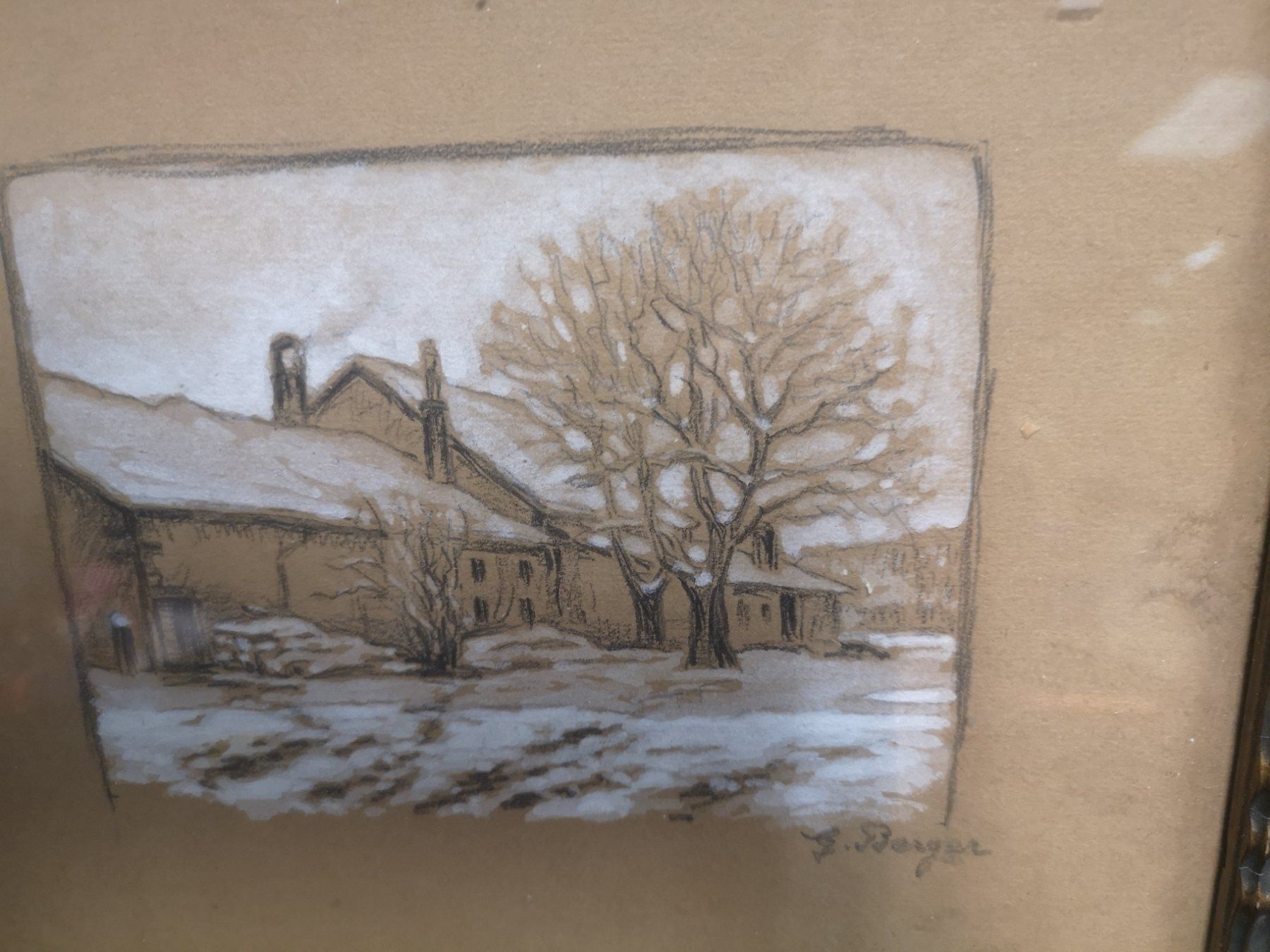 Dipinti: Dessin signé Matin d'hiver Aïre – Usato da Genève venduto da Qanil77 1