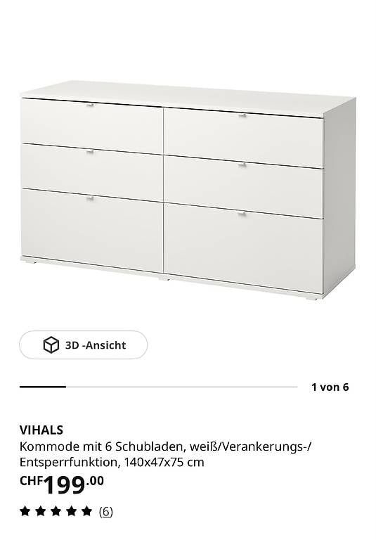 Ikea Kommoden: VIHALS Kommode Ikea - NEU – Gebraucht aus Wünnewil von april24 4