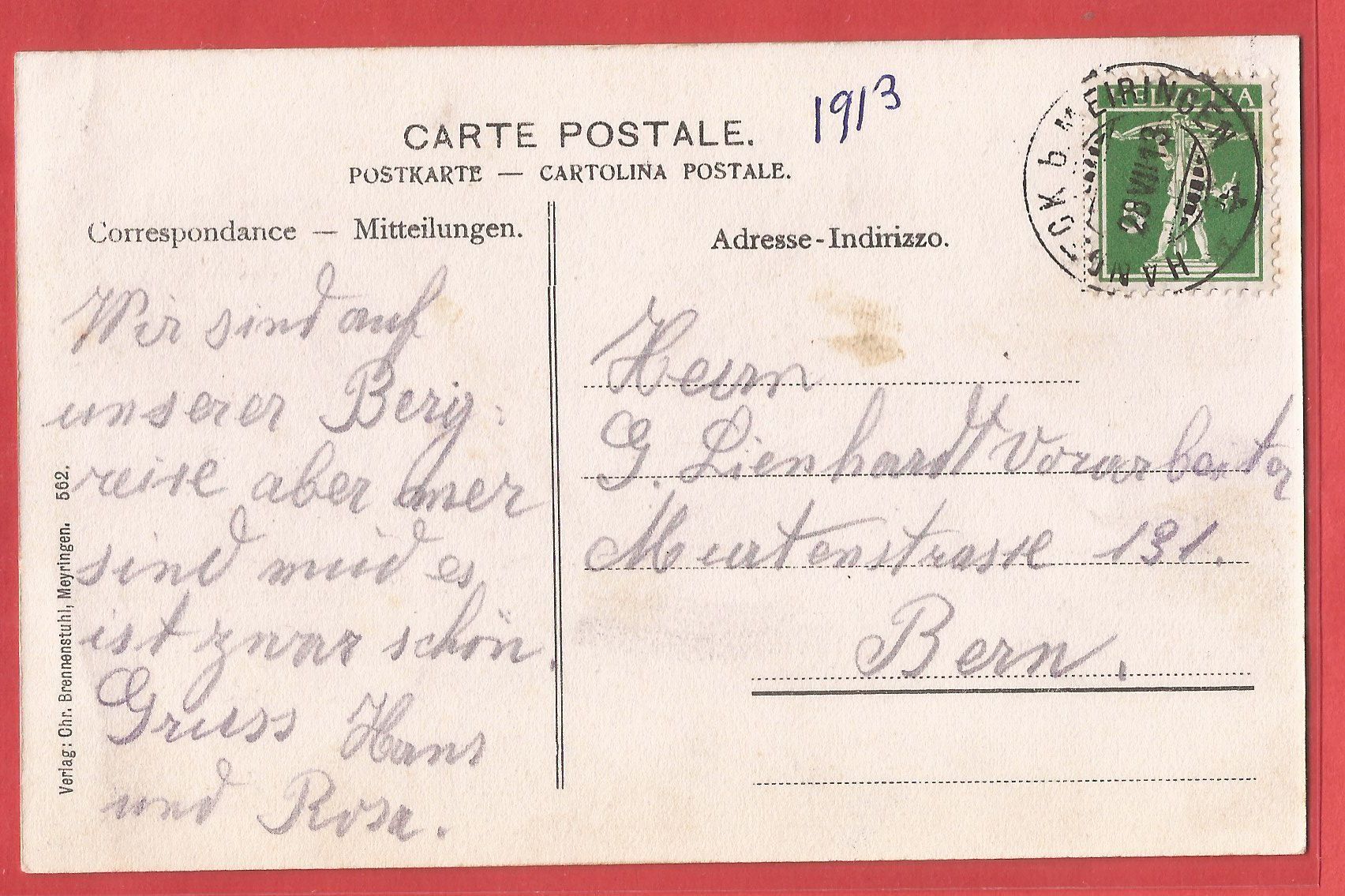 Cartoline postali: Grimsel - Hotel Handeggfall mit Kutschen - 1913 – Usato da Fislisbach venduto da Porano 1